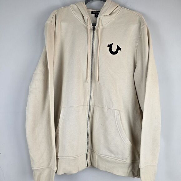 True Religion Hoodie Men's Full Zip Graphic Print Casual‎ Sweatshirt XL.E73